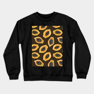 Papaya slices on dark brown Crewneck Sweatshirt